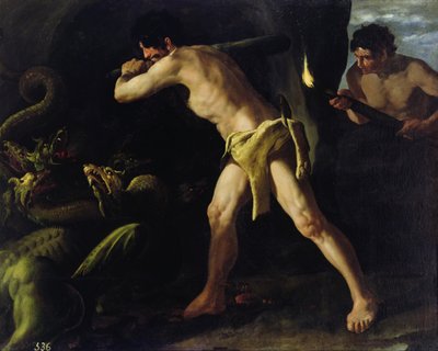 Hércules Lutando com a Hidra de Lerna, c.1634 de Francisco de Zurbaran