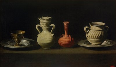Natureza morta com quatro vasos de Francisco de Zurbaran