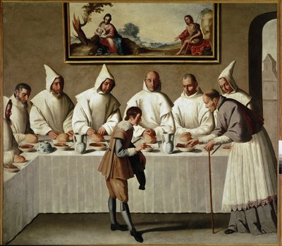 O milagre de São Hugh no Refeitório dos Cartuxos (óleo sobre tela de Francisco de Zurbaran