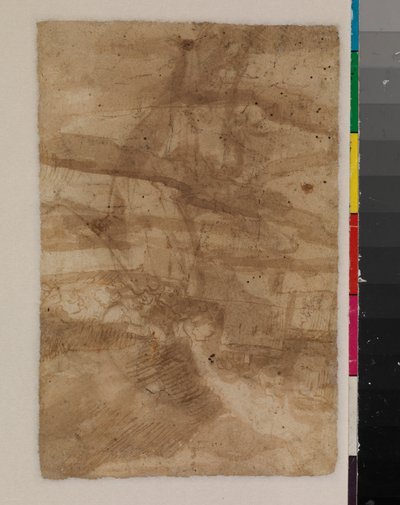 Fragmento de uma paisagem, verso, 17º centuy de Francisco the Younger Herrera