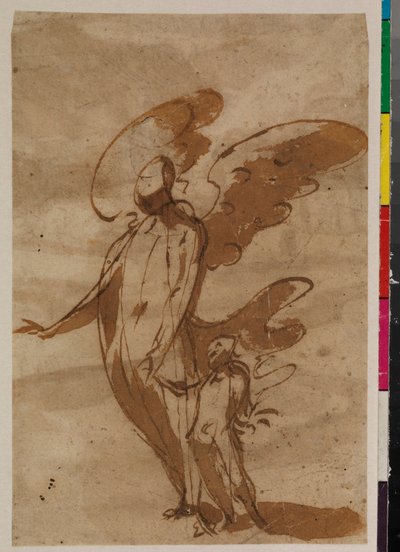 Anjo da guarda andando com uma criança, reto, 17º centuy de Francisco the Younger Herrera