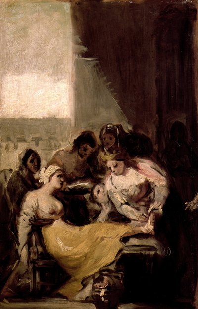 Santa Isabel de Portugal Curando as feridas de uma mulher doente de Francisco de Goya