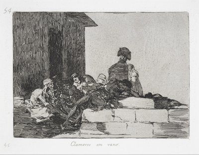 Vain lamentos (Clamores en vano) da série Os Desastres da Guerra (Os Desastres da Guerra) de Francisco de Goya