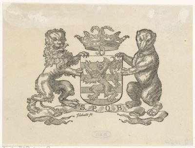 Vinheta com o brasão de armas da cidade de Berna de Franciscus Johannes de Hondt