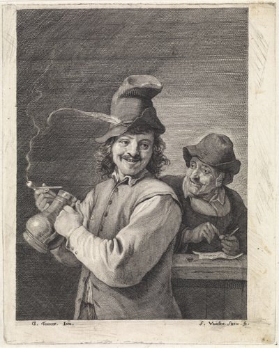 Agricultor com jarro e cano de Franciscus van der Steen