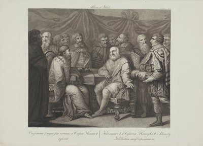 Casimir I, o Restaurador, encontro do imperador Henrique III por Smuglewicz, Franciszek (1745-1807). Litografia, Fim do século XVIII. Colecção Privada de Franciszek Smuglewicz