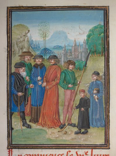 Detalhe de uma miniatura das Sete Idades do Homem de Franco Flemish School