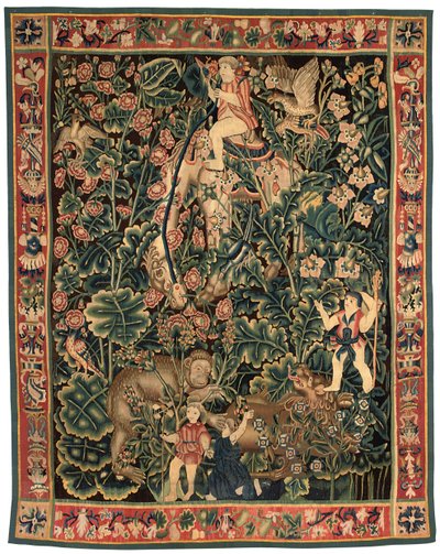 Tapeçaria de verdura exótica, provavelmente Tournai, primeira metade do século XVI de Franco Flemish School