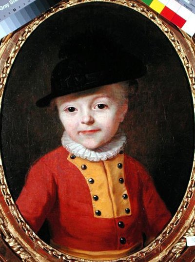 Retrato de uma criança pequena (óleo sobre tela) de Francois Hubert Drouais