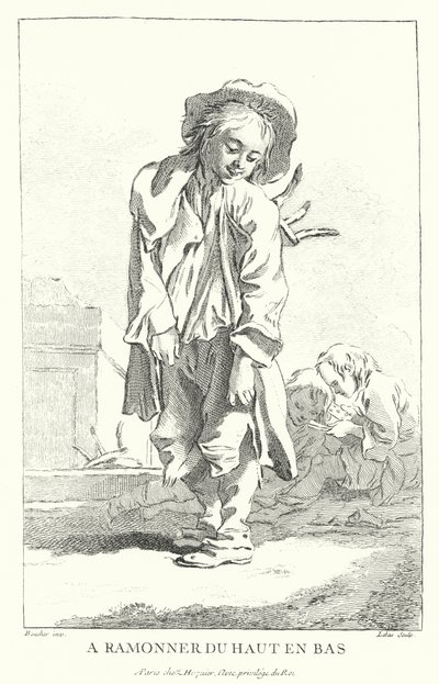 Limpeza de chaminés (gravura) de Francois (after) Boucher