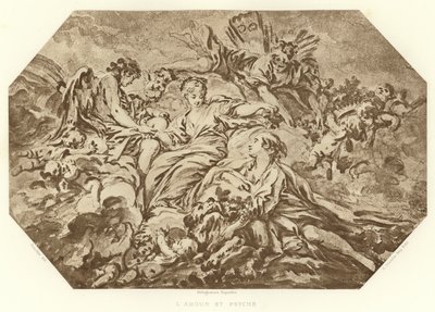 Amor e Psique (gravura) de Francois (after) Boucher