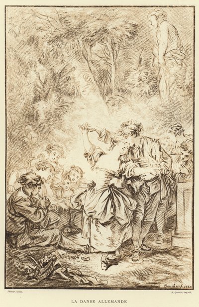 A Dança Alemã (gravura) de Francois (after) Boucher