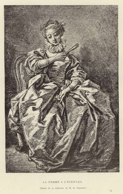A Mulher com o Fã de Francois (after) Boucher