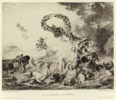 O Nascimento de Vénus (gravura) de Francois (after) Boucher