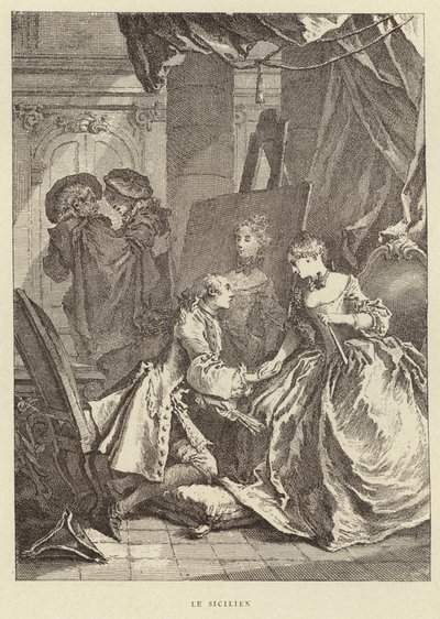 O Siciliano (gravura) de Francois (after) Boucher