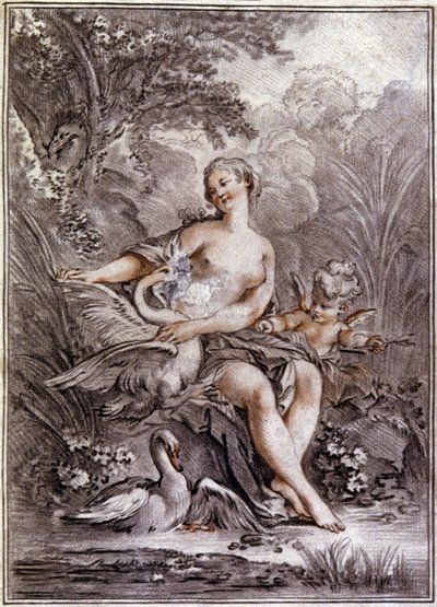 Leda e o Cisne de Francois (after) Boucher