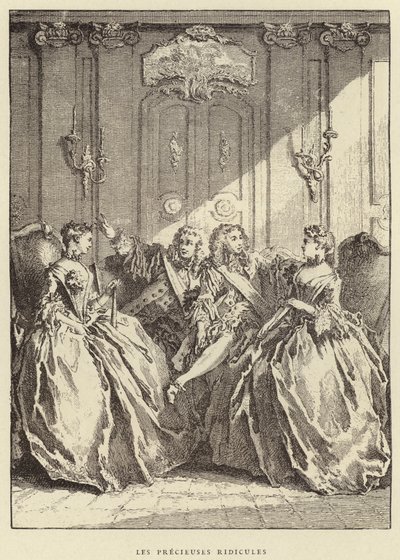 Les Precieuses Ridicules (gravura) de Francois (after) Boucher