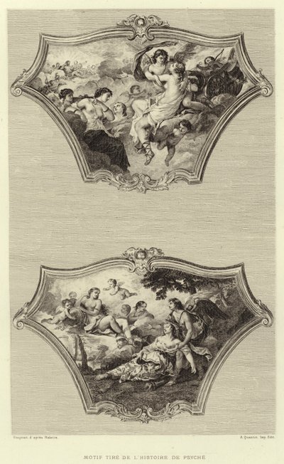 Motivo da história da Psique (gravura) de Francois (after) Boucher