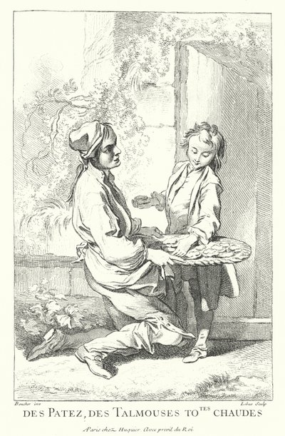 Vendedor de pastelaria (gravação) de Francois (after) Boucher