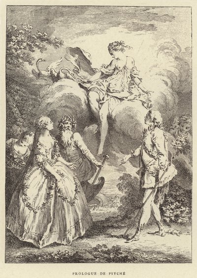 Prologue of Psyche (gravura) de Francois (after) Boucher