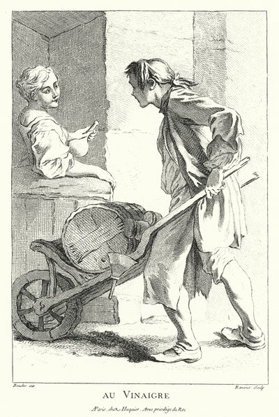 Vendedor de vinagre (gravura) de Francois (after) Boucher