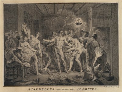 Reunião noturna de Adamitas (gravura) de Francois (after) Morellon la Cave