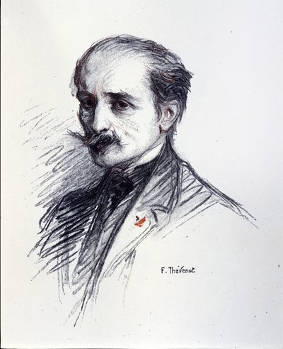 Retrato de Edmond Rostand. (1868-1918) Desenho de Thévenot François (1856-1943). de Francois (after) Thevenot