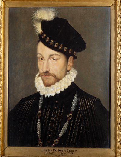 Retrato de Carlos IX (1550-1574), Rei da França Pintura do Atelier por François Clouet (cerca de 1515-1572) de Francois (workshop of) Clouet