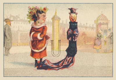 U (carta mostrada por duas mulheres em roupas) de Francois Antoine Appel