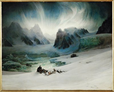 Baía de Magdalena, vista da península dos túmulos ... de François Auguste Biard