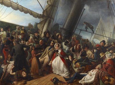 Enjôo em uma Corveta Inglesa de François Auguste Biard