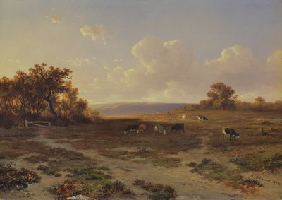 Paisagem de charneca com vacas, 1852 de Francois Auguste Ortmans