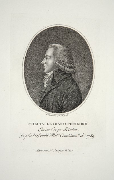 M.Talleyrand-Perigord, Bispo Incenso de Autun, pub. 1791 de Francois Bonneville