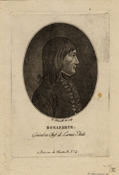 Napoleão como comandante do Exército da Itália, c. 1798 de Francois Bonneville