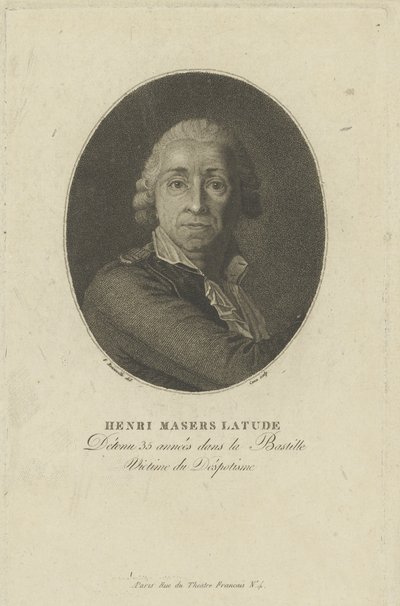 Retrato de Henri Masers de Latude 1725-1805, c. 1793 de Francois Bonneville