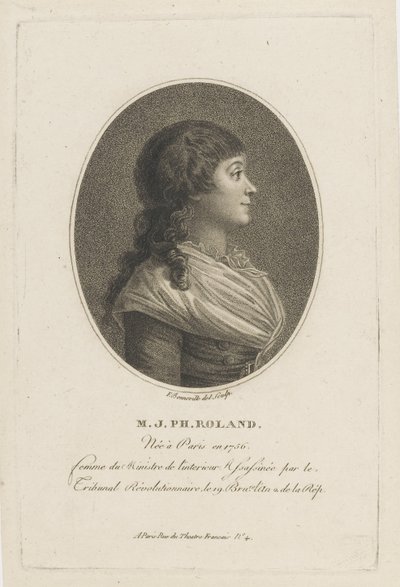 Retrato de Madame Roland 1754-1793, c. 1800. de Francois Bonneville