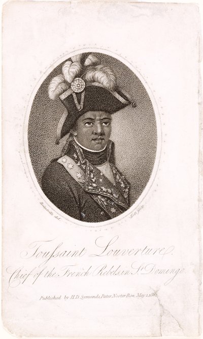 Toussaint Louverture (c.1743-1803) Chefe dos Rebeldes Franceses em São Domingo, gravado por Holl, pub. por HD Symonds, 1802 (gravura e gravura) de Francois Bonneville