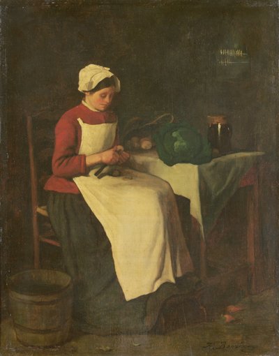 A jovem dona de casa (óleo sobre tela) de François Bonvin
