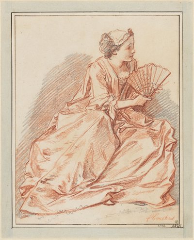 Uma jovem com um leque de François Boucher
