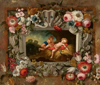 A alegoria do verão rodeada de flores de François Boucher