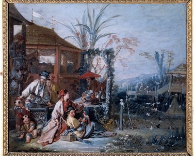 Chinoiserie: Pintura "The Hunt" de François Boucher (1703-1770). Museu Besancon de Belas Artes de François Boucher