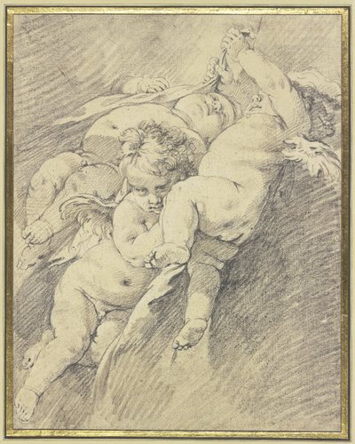 Três anjos a pairar no ar de François Boucher