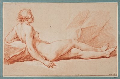 Modelo feminina em posição semi-reclinada de François Boucher