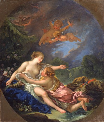 Júpiter e Calisto, por volta de 1766 (óleo sobre tela) de François Boucher