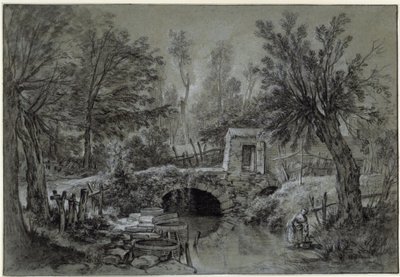 Paisagem com ribeiro e ponte de François Boucher