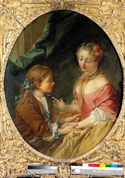 De três coisas você vai fazer uma? Uma cena galante. Pintura de François Boucher (1703-1770). 1734 Colecção privada de François Boucher