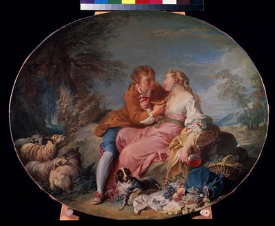 Pintura "Pastoral" de François Boucher (1703-1770) 1740 Museu Pushkin, Moscou de François Boucher