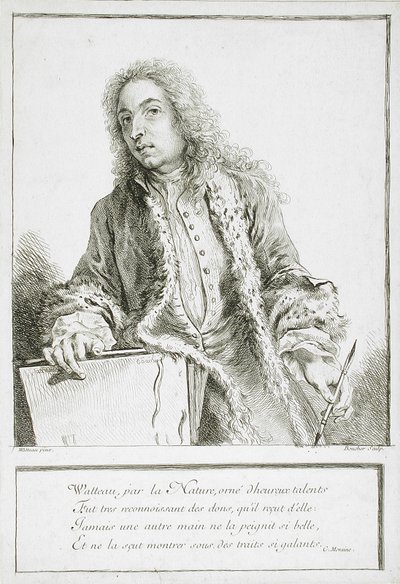 Retrato de Antoine Watteau de François Boucher