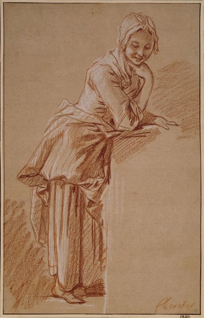 Rapariga camponesa em pé de François Boucher