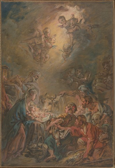 A Adoração dos Pastores de François Boucher